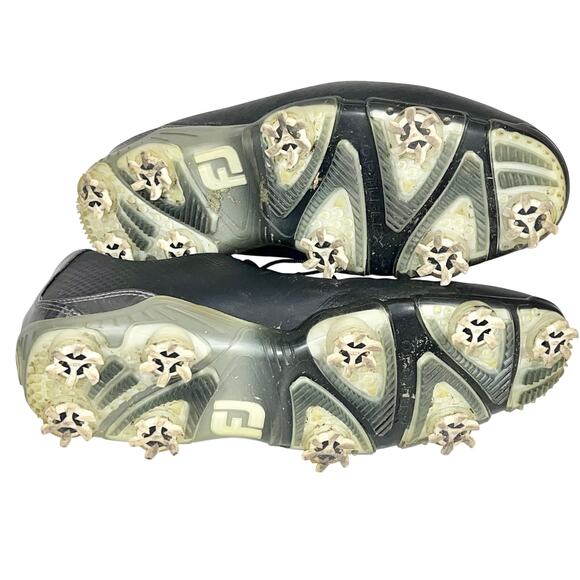 Footjoy FJ DNA Helix Spiked Golf Shoes Mens 9 Black Leather 53455 Used - Picture 6 of 8